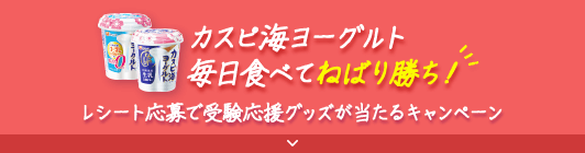 カスピ海ヨーグルト毎日食べてねばり勝ち！ レシート応募で受験応援グッズが当たるキャンペーン